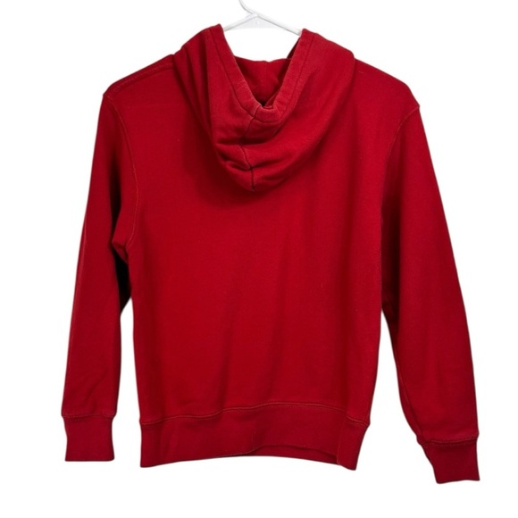 Vintage 90s Polo by Ralph Lauren Hoodie Sweatshirt Horse Red Boys Small 8/10 - Picture 2 of 4